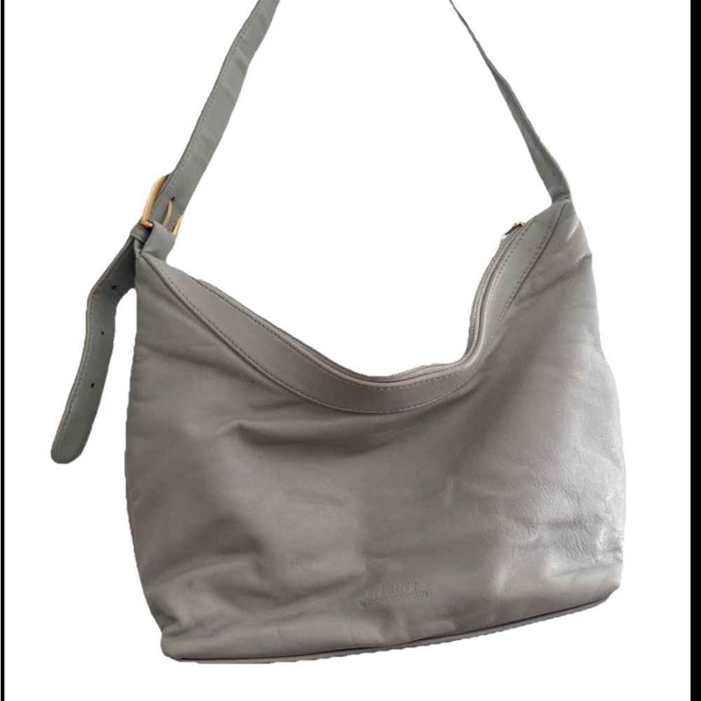 Stone Mountain Accessories Gray Leather Shoulder Hobo